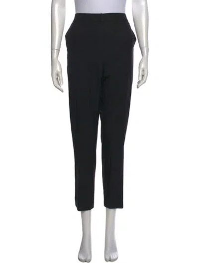 Pre-owned Max Mara Virgin Wool Straight Leg Pants In Black