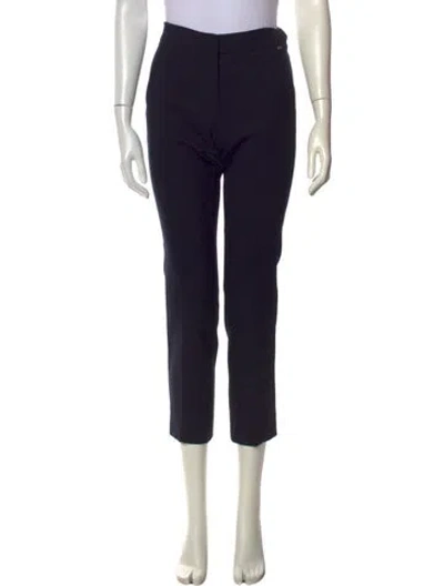 Pre-owned Max Mara Virgin Wool Straight Leg Pants In Black