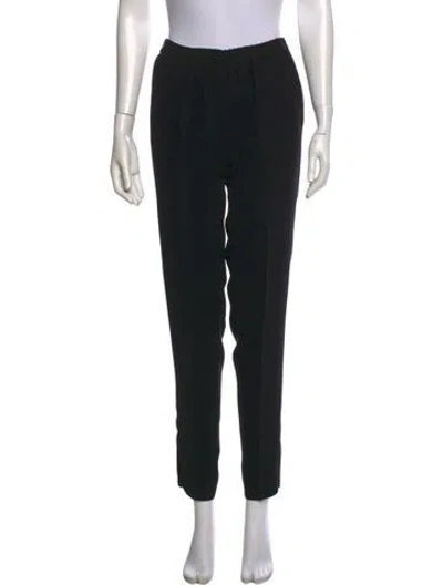 Pre-owned Max Mara Virgin Wool Straight Leg Pants In Black