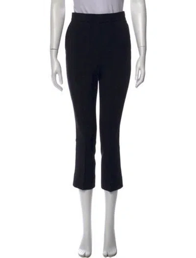 Pre-owned Max Mara Virgin Wool Straight Leg Pants In Black