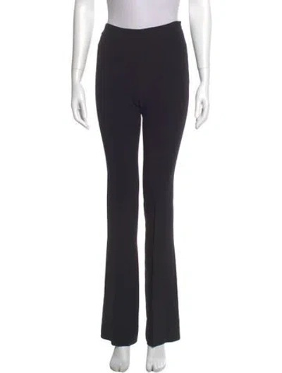 Pre-owned Max Mara Virgin Wool Straight Leg Pants In Black