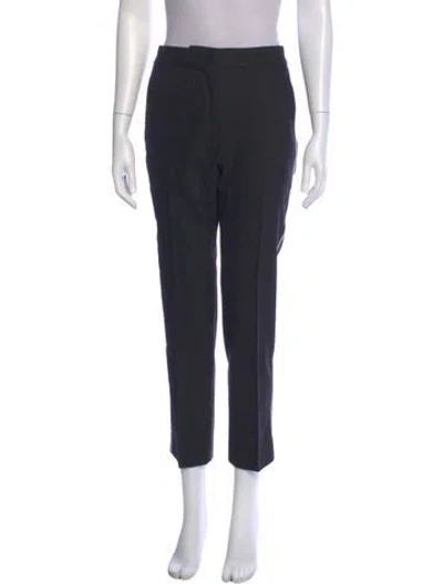 Pre-owned Max Mara Virgin Wool Straight Leg Pants In Black