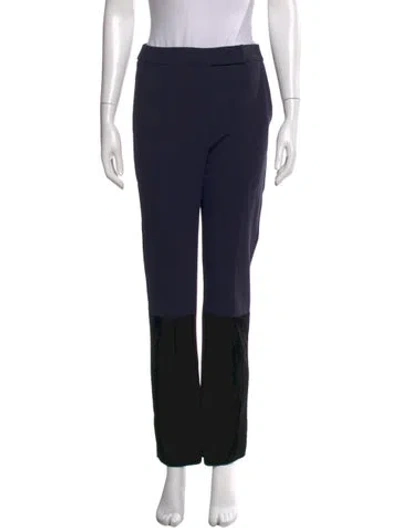 Pre-owned Max Mara Virgin Wool Straight Leg Pants In Black