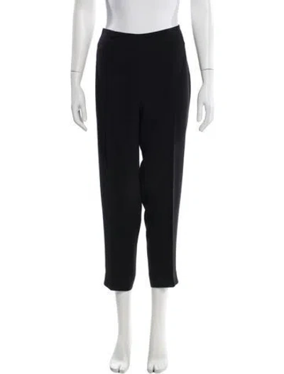 Pre-owned Max Mara Virgin Wool Straight Leg Pants In Black