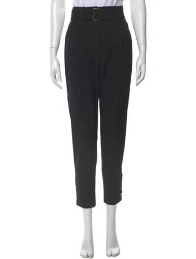 Pre-owned Max Mara Virgin Wool Straight Leg Pants In Black