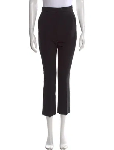 Pre-owned Max Mara Virgin Wool Straight Leg Pants In Black