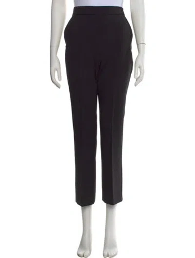 Pre-owned Max Mara Virgin Wool Straight Leg Pants In Black