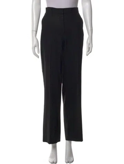 Pre-owned Max Mara Virgin Wool Straight Leg Pants In Black