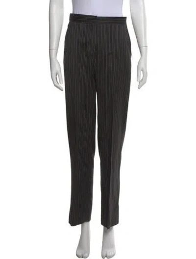 Pre-owned Max Mara Virgin Wool Straight Leg Pants In Black