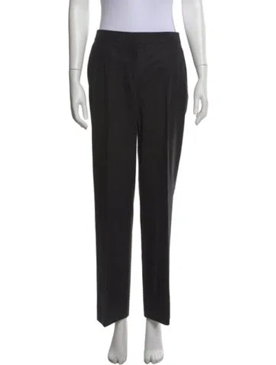 Pre-owned Max Mara Virgin Wool Straight Leg Pants In Black