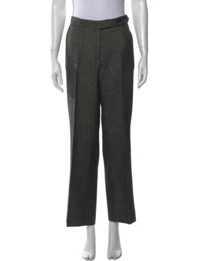 Pre-owned Max Mara Virgin Wool Straight Leg Pants In Black