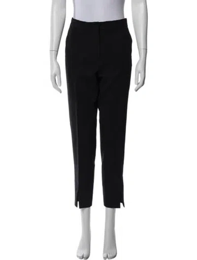 Pre-owned Max Mara Virgin Wool Straight Leg Pants In Black
