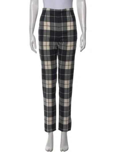 Pre-owned Max Mara Virgin Wool Straight Leg Pants In Black
