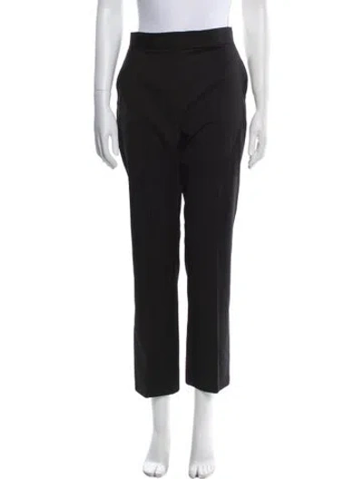 Pre-owned Max Mara Virgin Wool Straight Leg Pants In Black