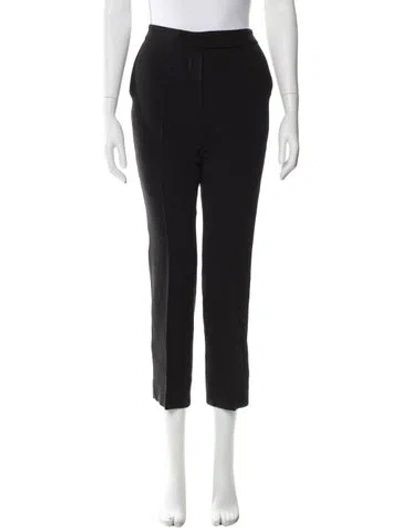 Pre-owned Max Mara Virgin Wool Straight Leg Pants In Black