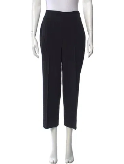 Pre-owned Max Mara Virgin Wool Straight Leg Pants In Black