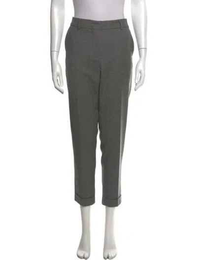 Pre-owned Max Mara Virgin Wool Straight Leg Pants In Black