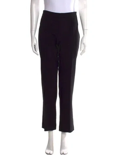 Pre-owned Max Mara Virgin Wool Straight Leg Pants In Black