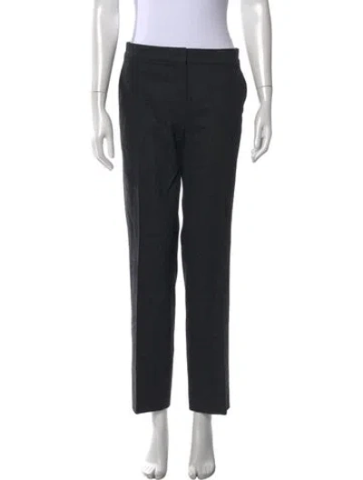 Pre-owned Max Mara Virgin Wool Straight Leg Pants In Black