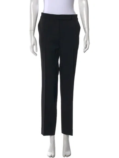 Pre-owned Max Mara Virgin Wool Straight Leg Pants In Black
