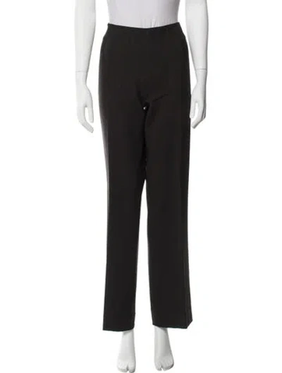Pre-owned Max Mara Virgin Wool Straight Leg Pants In Black