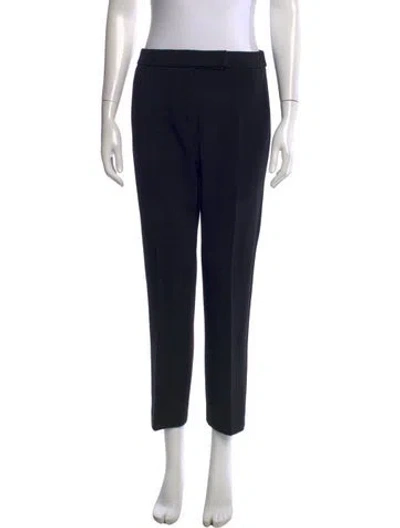 Pre-owned Max Mara Virgin Wool Straight Leg Pants In Black