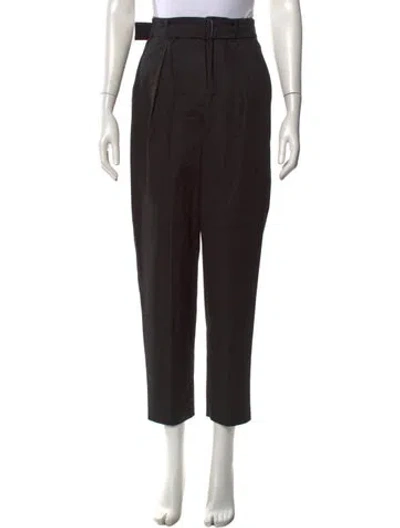 Pre-owned Max Mara Virgin Wool Straight Leg Pants In Black