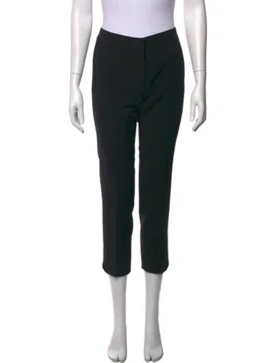 Pre-owned Max Mara Virgin Wool Straight Leg Pants In Black