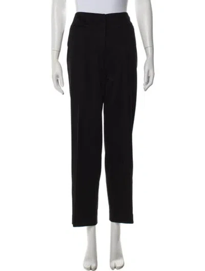 Pre-owned Max Mara Virgin Wool Straight Leg Pants In Black