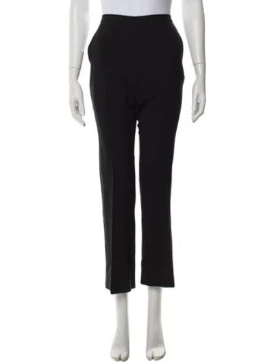 Pre-owned Max Mara Virgin Wool Straight Leg Pants In Black