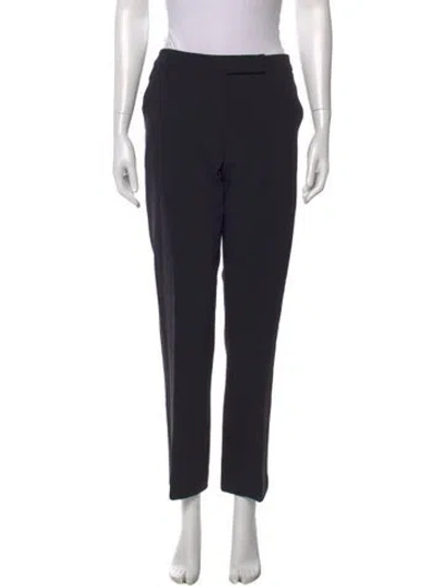 Pre-owned Max Mara Virgin Wool Straight Leg Pants In Black