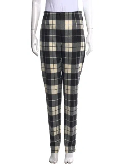 Pre-owned Max Mara Virgin Wool Straight Leg Pants In Black