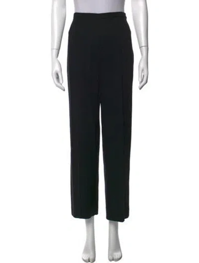 Pre-owned Max Mara Virgin Wool Straight Leg Pants In Black