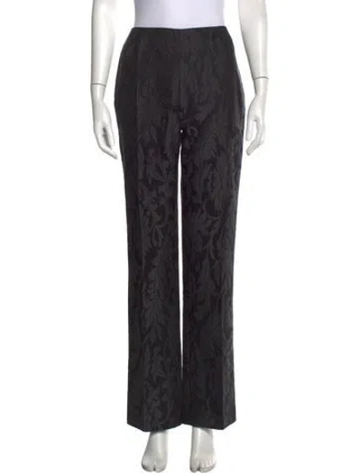 Pre-owned Max Mara Virgin Wool Straight Leg Pants In Black