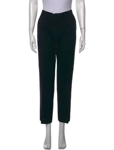 Pre-owned Max Mara Virgin Wool Straight Leg Pants In Black