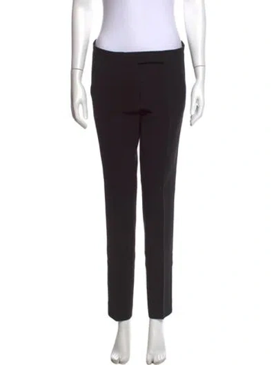 Pre-owned Max Mara Virgin Wool Straight Leg Pants In Black