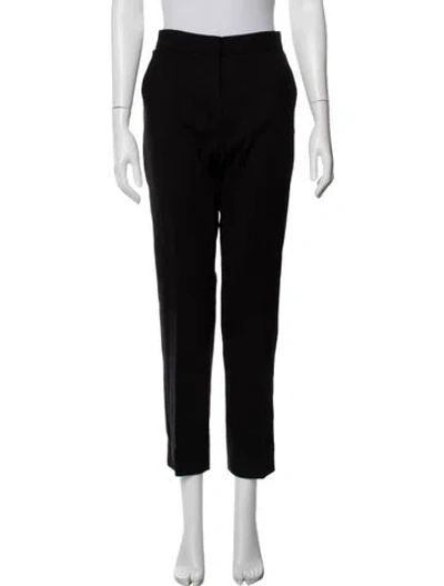 Pre-owned Max Mara Virgin Wool Straight Leg Pants In Black