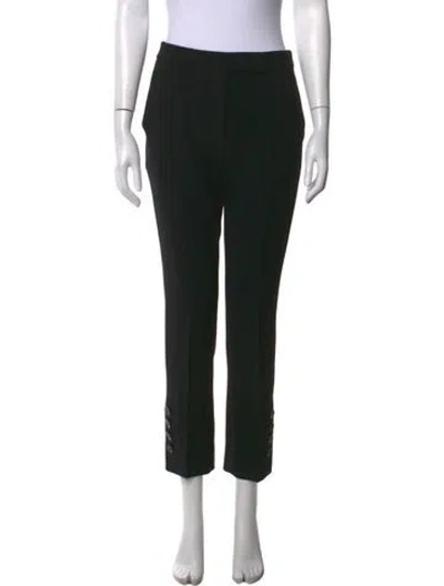 Pre-owned Max Mara Virgin Wool Straight Leg Pants In Black