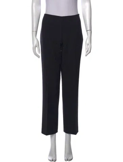 Pre-owned Max Mara Virgin Wool Straight Leg Pants In Black