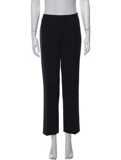 Pre-owned Max Mara Virgin Wool Straight Leg Pants In Black
