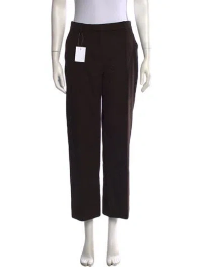 Pre-owned Max Mara Virgin Wool Straight Leg Pants In Black