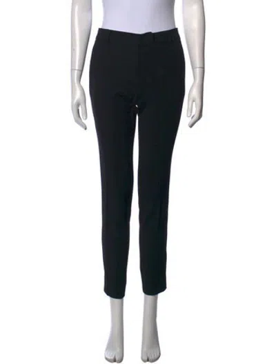 Pre-owned Max Mara Virgin Wool Straight Leg Pants In Black