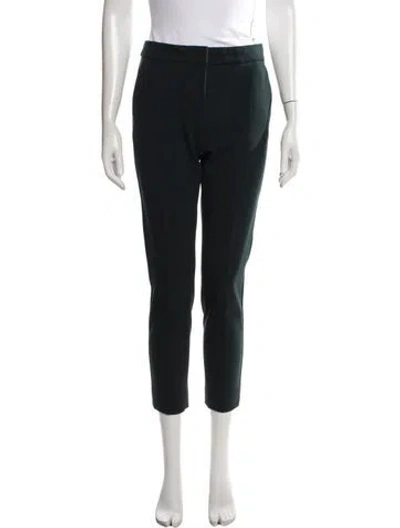 Pre-owned Max Mara Virgin Wool Straight Leg Pants In Black/green