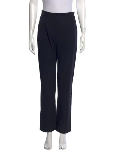 Pre-owned Max Mara Virgin Wool Straight Leg Pants In Blue