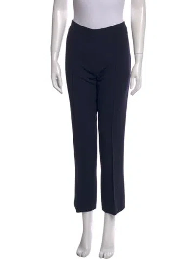 Pre-owned Max Mara Virgin Wool Straight Leg Pants In Blue