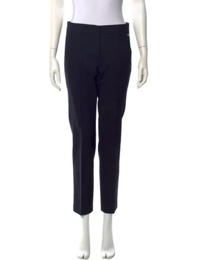 Pre-owned Max Mara Virgin Wool Straight Leg Pants In Blue