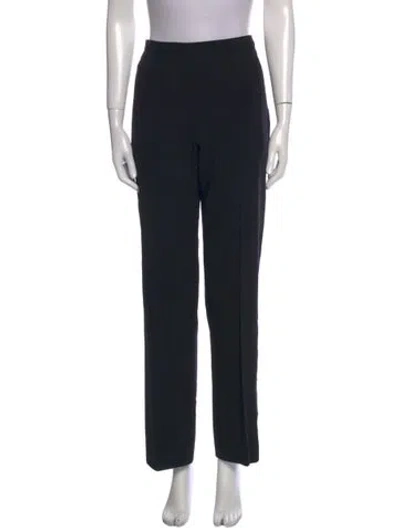 Pre-owned Max Mara Virgin Wool Straight Leg Pants In Blue