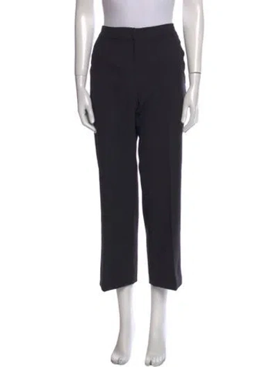 Pre-owned Max Mara Virgin Wool Straight Leg Pants In Blue
