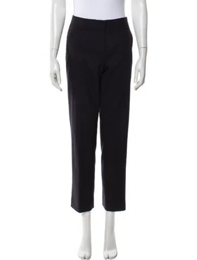 Pre-owned Max Mara Virgin Wool Straight Leg Pants In Blue