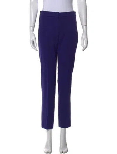 Pre-owned Max Mara Virgin Wool Straight Leg Pants In Blue